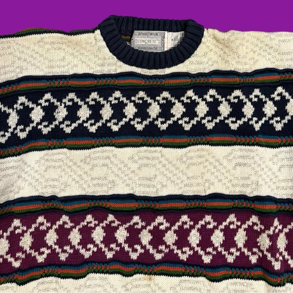 Vintage 90s Coogi-Style Knit Sweater - Picture 3 of 4